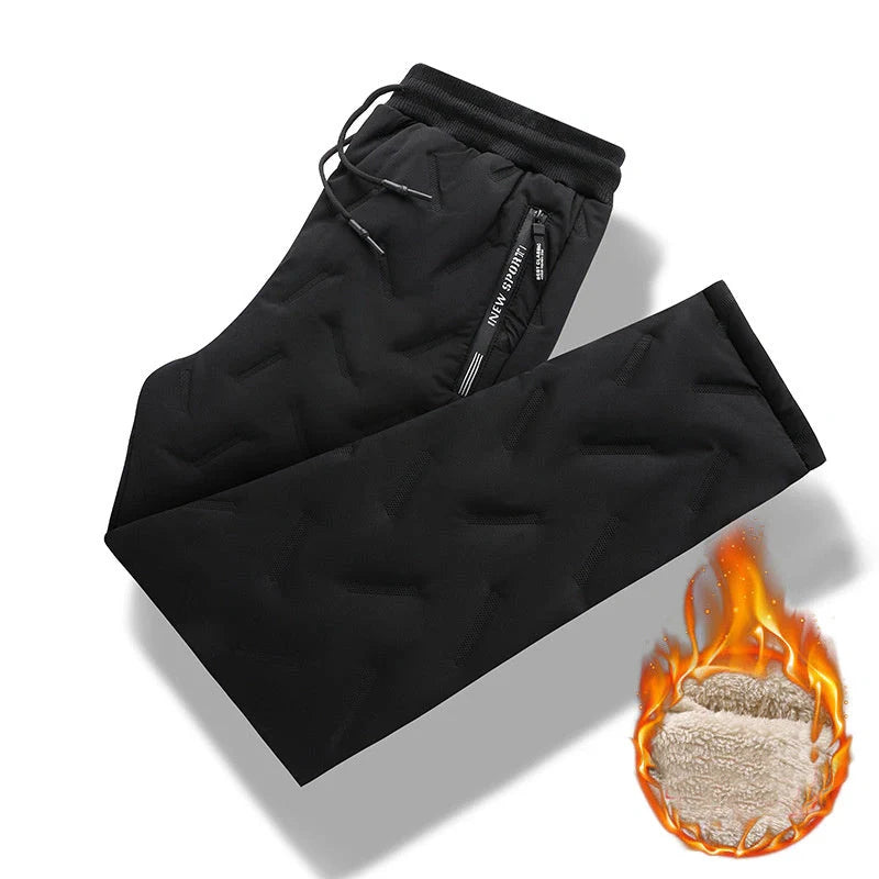 Men's winter velvet fleece jogging pants with zip pocket in various colors and sizes
