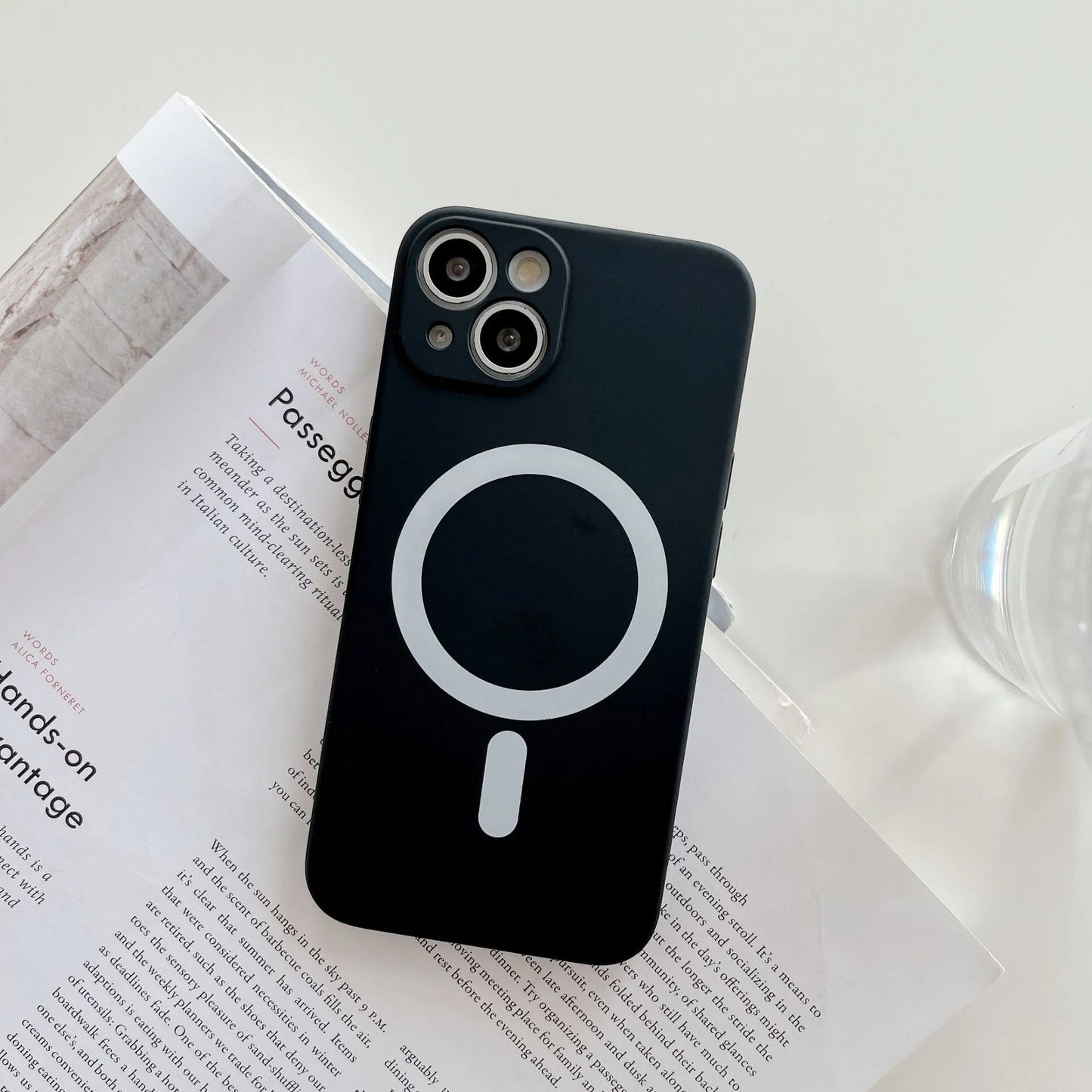 Slim magnetic TPU phone case for iPhone with MagSafe wireless charging compatibility