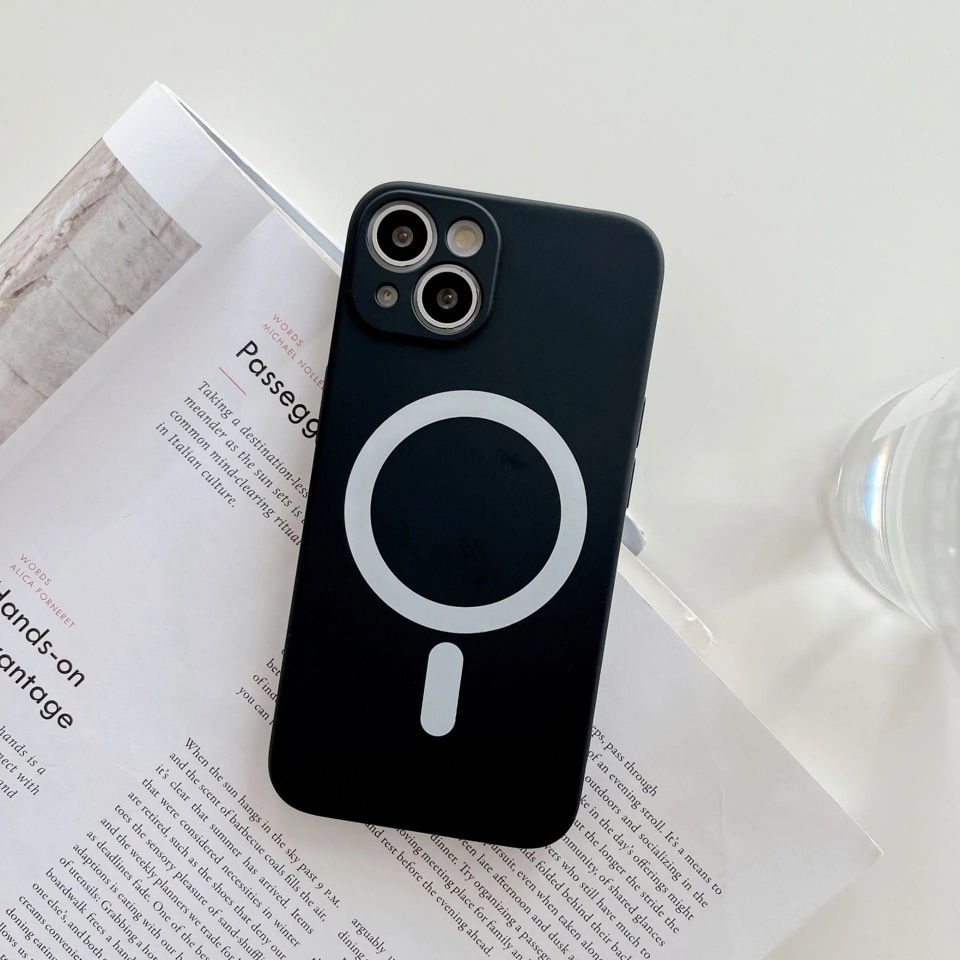 Slim magnetic TPU phone case for iPhone with MagSafe wireless charging compatibility