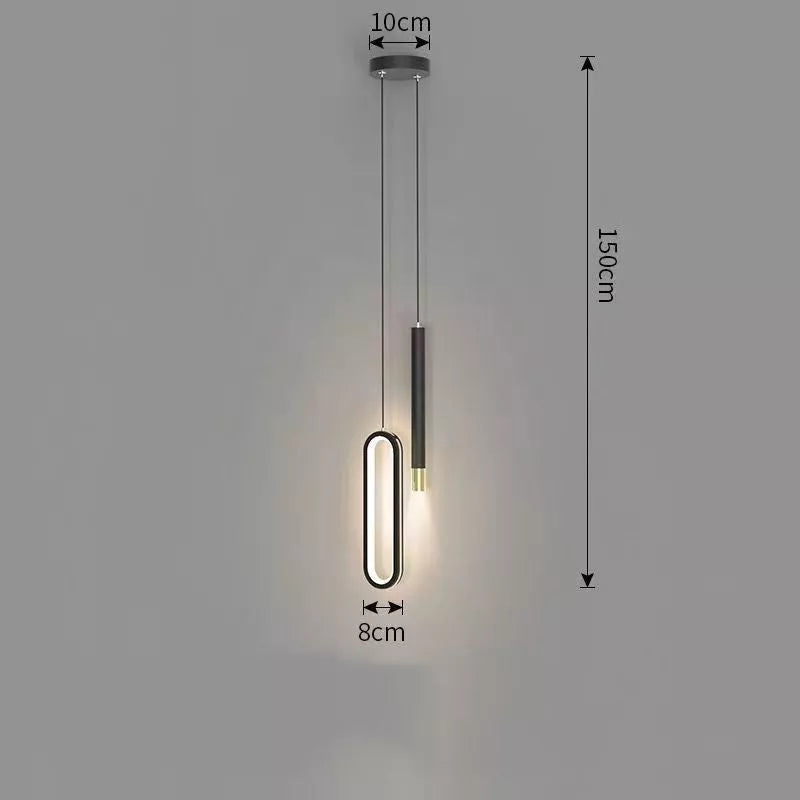 Nordic Long Line Minimalist Chandelier with adjustable white, warm, and three-color light options