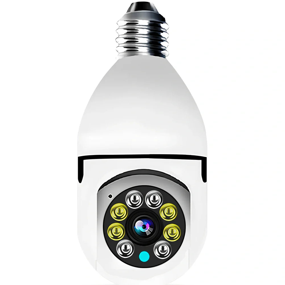 Wireless security bulb camera with 360-degree rotation and 3.6mm lens