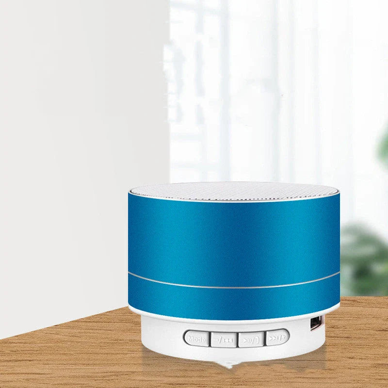 Portable Bluetooth speaker with colorful LED lights, offering impressive sound quality and convenient features for on-the-go music enjoyment.