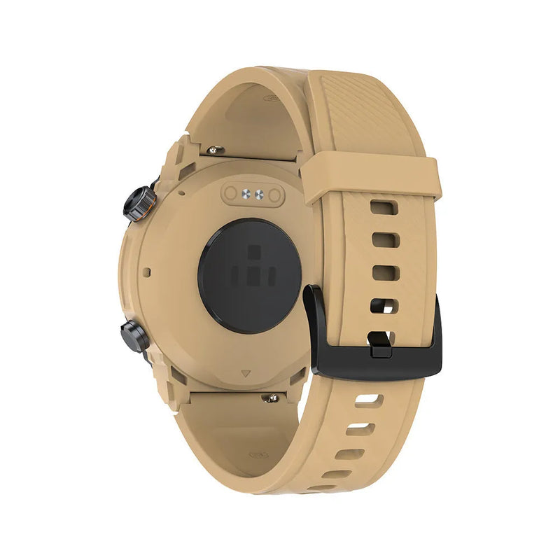 MG02 Smart Watch with Bluetooth Calling, TFT Touch Screen, Heart Rate Monitoring, Blood Oxygen Detection, Sleep Tracking, 7-14 Day Battery Life, IP Waterproof, and Remote Camera Control, available in Black, Khaki, or Silver Orange