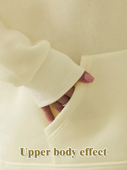 Women's casual long sleeved sweatshirt set in solid colors