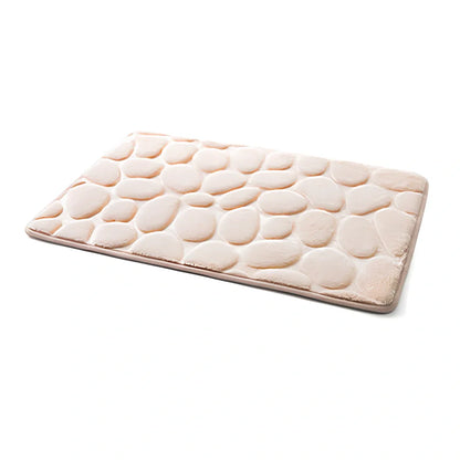 3D cobblestone texture bath mat in modern design with PVC non-slip construction for bathroom and kitchen use