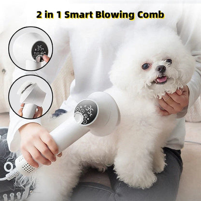 Premium pet hair dryer with powerful yet gentle 300W motor, whisper-quiet operation, and durable ABS and PA construction for effortless at-home grooming of dogs, cats, and golden retrievers