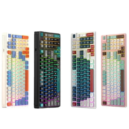 ABS plastic desktop computer keyboard with luminous backlighting in a choice of four colour combinations.