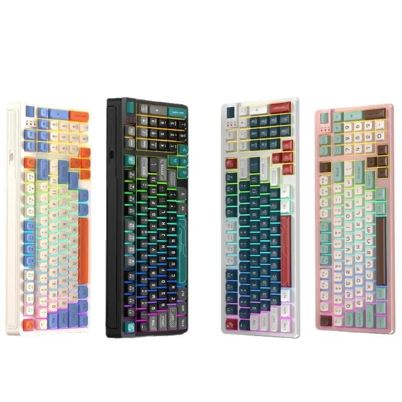 ABS Plastic Desktop Computer Keyboard with Multi-Colour Luminous Backlighting and Universal USB Cable Connection Measuring 38.5 x 15.3 x 3.8 cm, Available in Black and Green, Blue and White, Custard Yellow, or Pink Colour Combinations