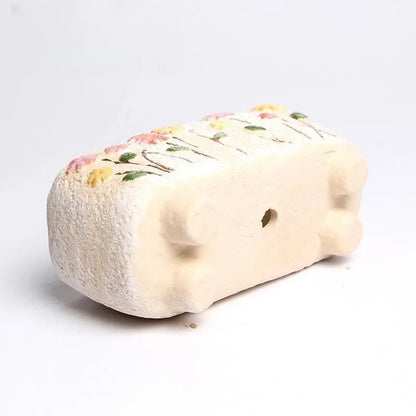 Small rectangular ceramic flower pot with hand-painted design for succulents and bonsai plants