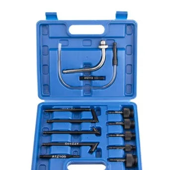 Automatic transmission oil refuelling machine with 13-piece kit, showing transmission injector tool and connectors