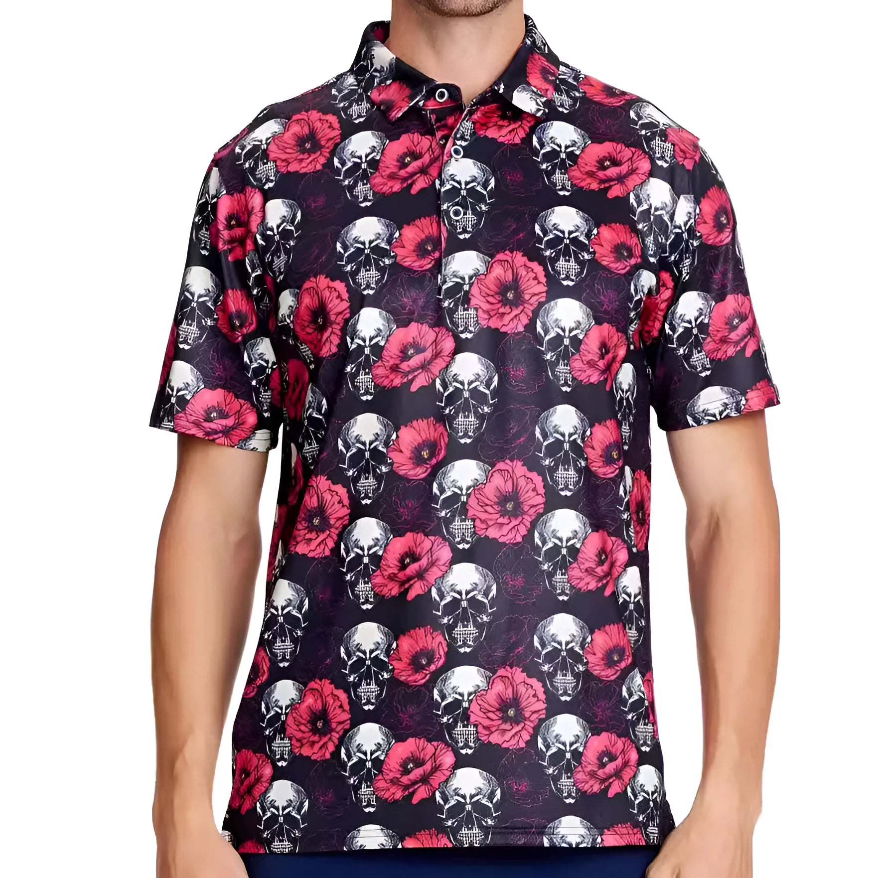 Men's 3D printed short sleeve T-shirt in Japanese retro style with zipper decoration on front.
