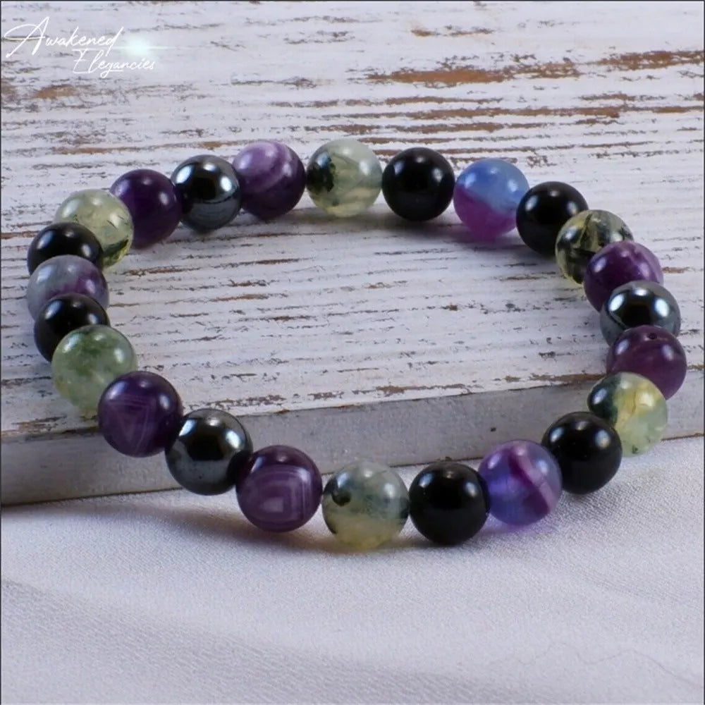 Rock Dark Style Natural Stone Bracelet with starry sky design