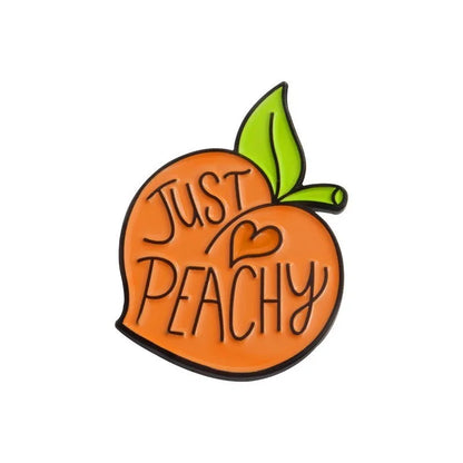 Zinc alloy cartoon fruit brooch in various colours, approximately 2-3 cm, for decorative use on jackets and bags