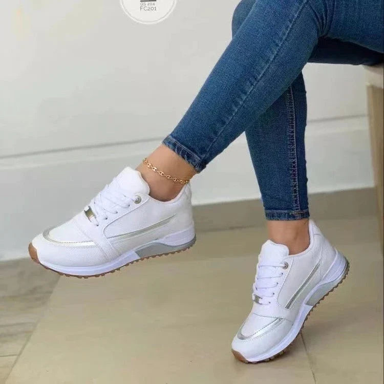 Stylish lace-up sneakers with sequin design, available in multiple color options for women