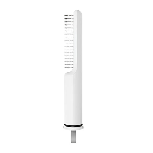 Stainless steel dog dematting comb with ergonomic handle, shown in pink colour on a white background.