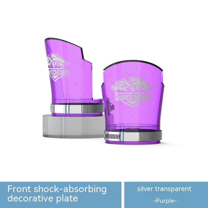 Motorcycle front shock absorber protective sleeves in transparent design with stainless steel mounting clamps