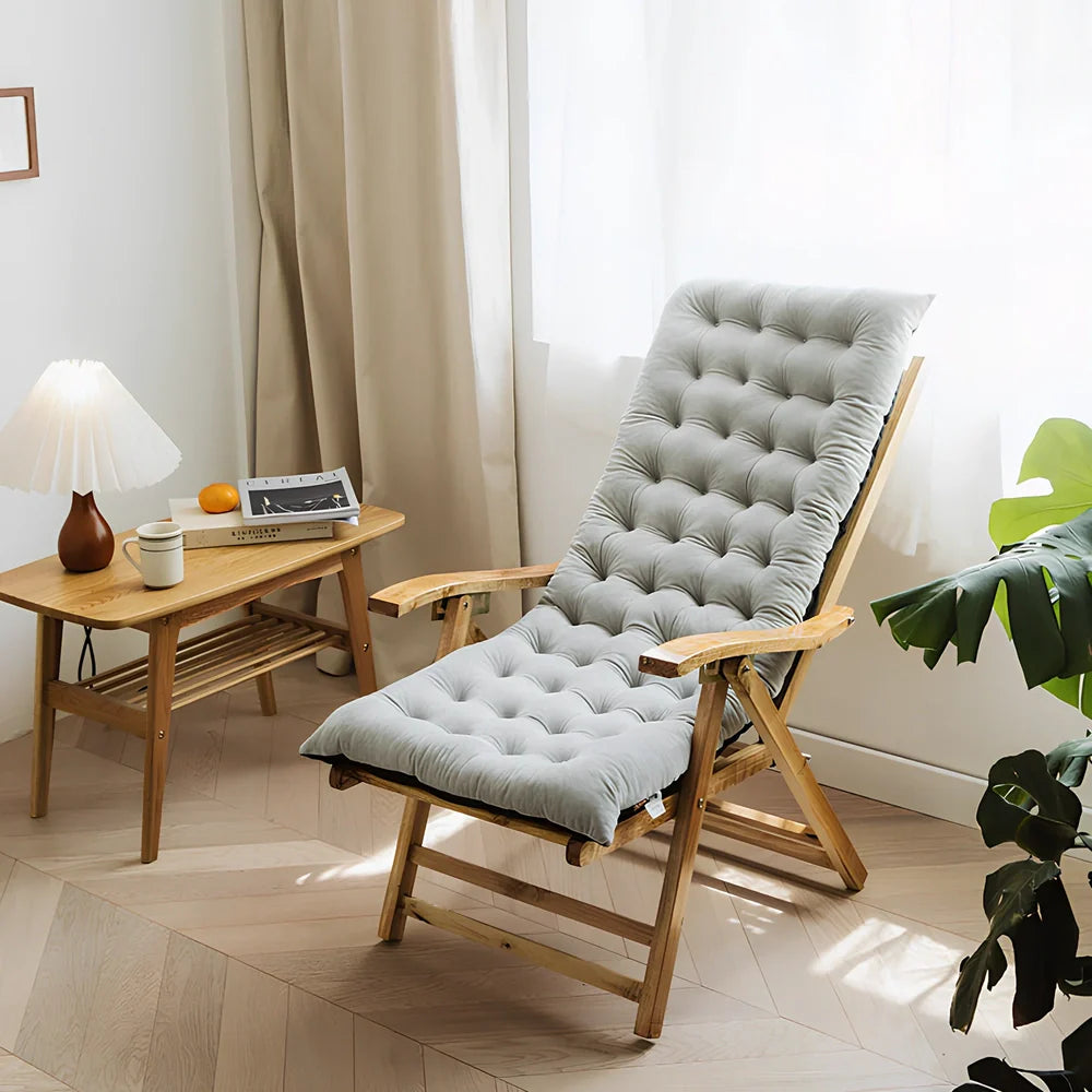 Thickened folding chair cushion with 8cm padding in crystal velvet fabric measuring 100x40cm