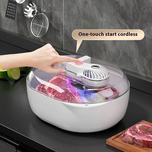 A modern simple style aluminium quick defrosting plate for household kitchen use.