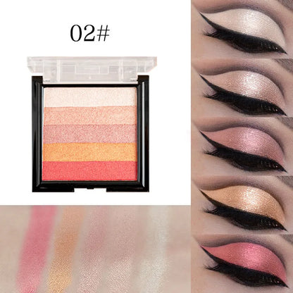 Highlight eye shadow plate for brightening and contouring with six colour options