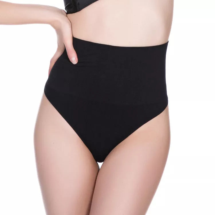 Women's adjustable waist shaping nylon belly contracting underwear in black and skin color