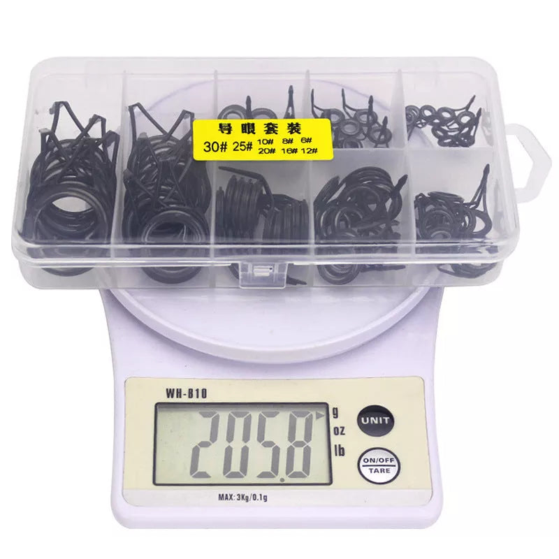 Yagan Fishing Rod Guide Eyes - 75-Piece High Carbon Steel Set with Ceramic Inserts