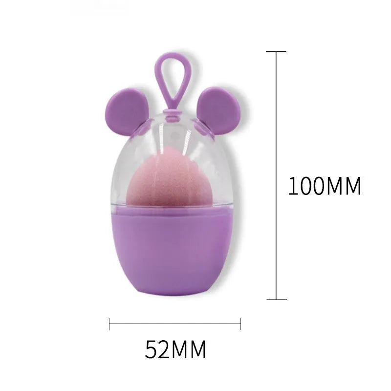 Non-latex dual-use makeup sponge in teardrop, beveled, and gourd shapes, available in ten colours