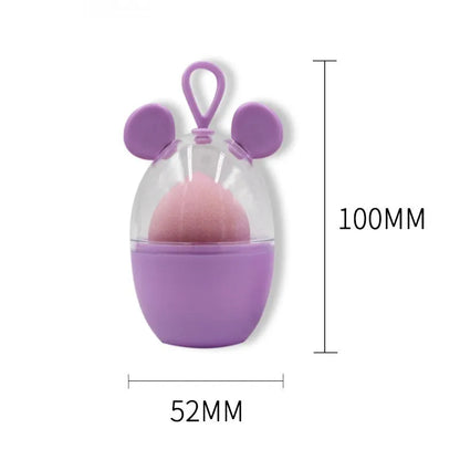 Non-latex dual-use makeup sponge in teardrop, beveled, and gourd shapes, available in ten colours