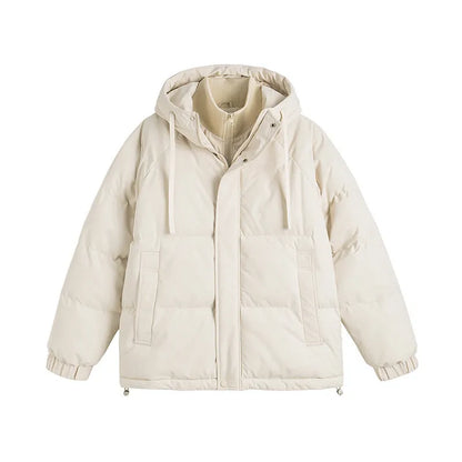 Winter cotton-padded coat in loose fit with side pockets, available in six colours including mustard yellow and light blue