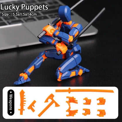 Versatile multi-jointed robotic action figure with customizable posing and design capabilities