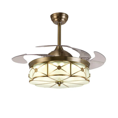 42-inch gold ceiling fan light with invisible blades and remote control