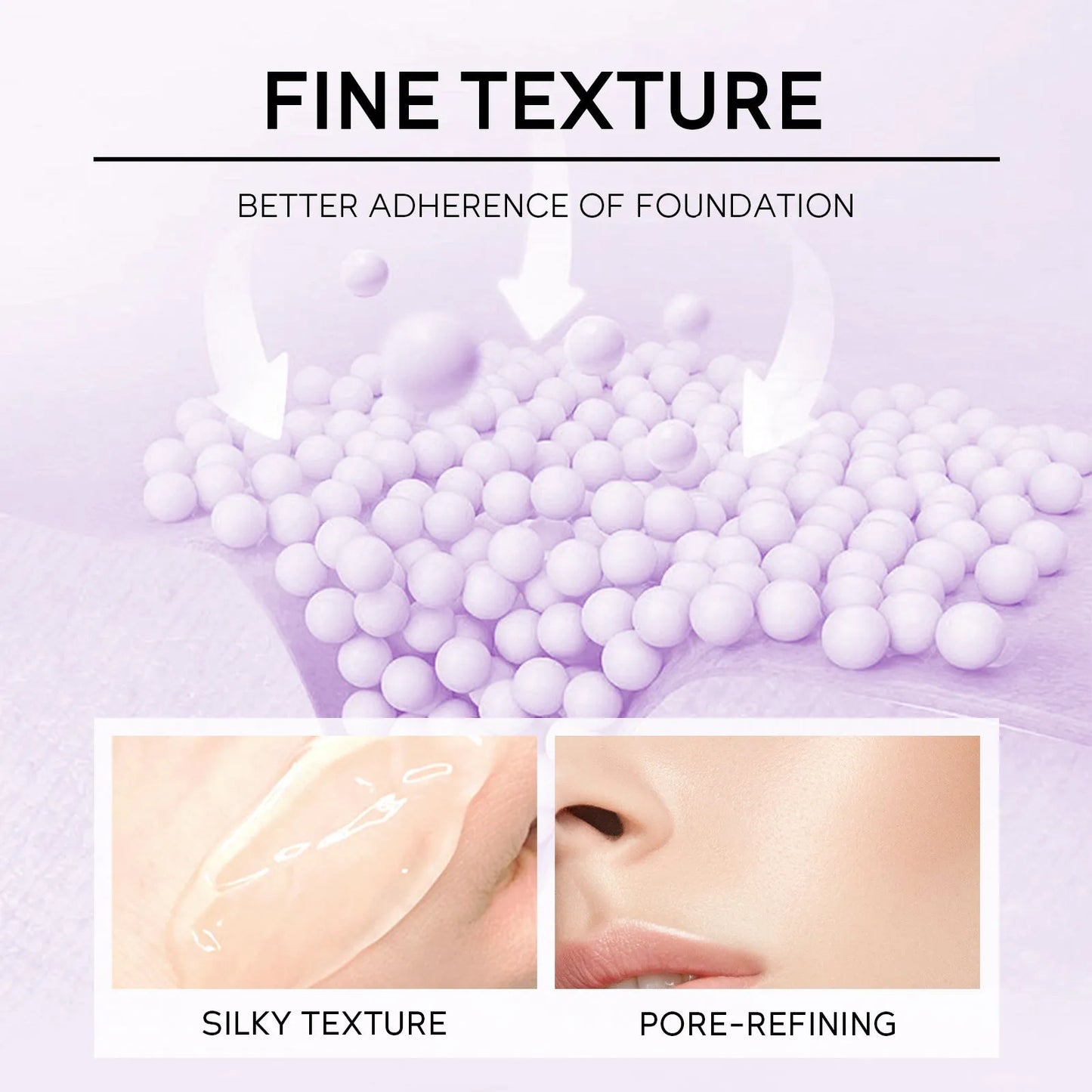 30g colour correcting makeup primer in purple, pink and green shade options with compact packaging