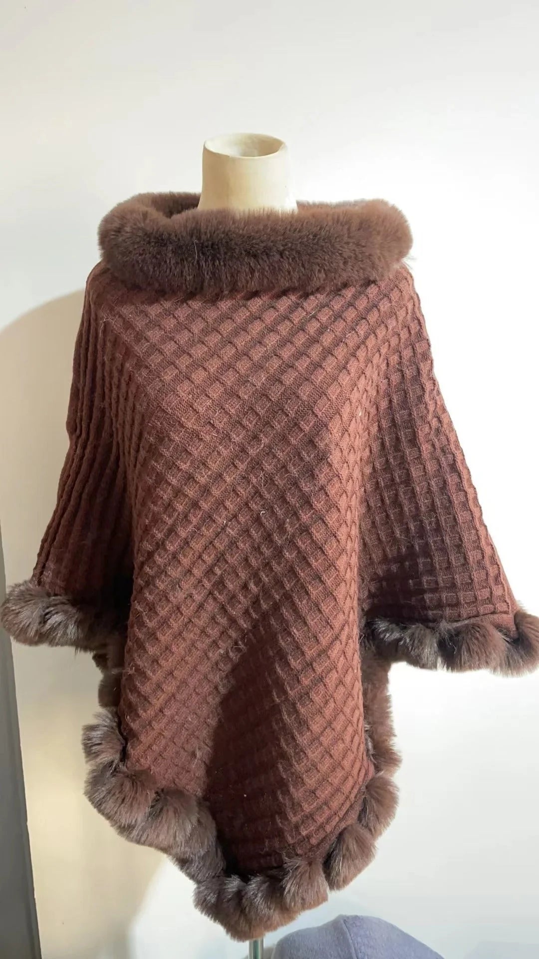 Luxury Rex Rabbit Fur Shawl Cape for Women in various colors