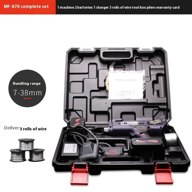 Electric steel bar tying machine with battery, charger and toolbox for construction reinforcement