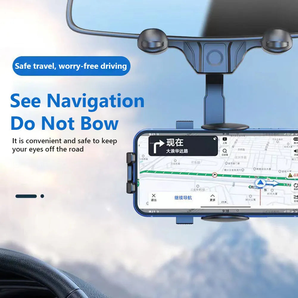 Bright black car phone holder for 4.5-7 inch phones, made from temperature resistant ABS and nano PU.
