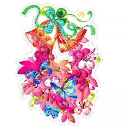 Handmade quilted paper painting set with animal themes and crafting tools