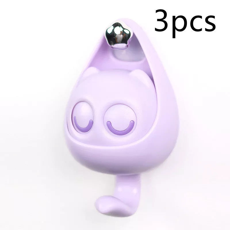 Interactive blink cat coat hook in six colors, perfect for home decor and organization