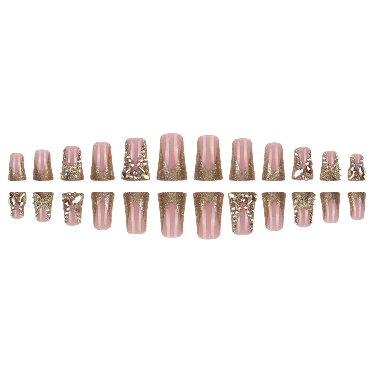 Golden Diamond In The Debris Butterfly patterned nail stickers and jelly glue tube.