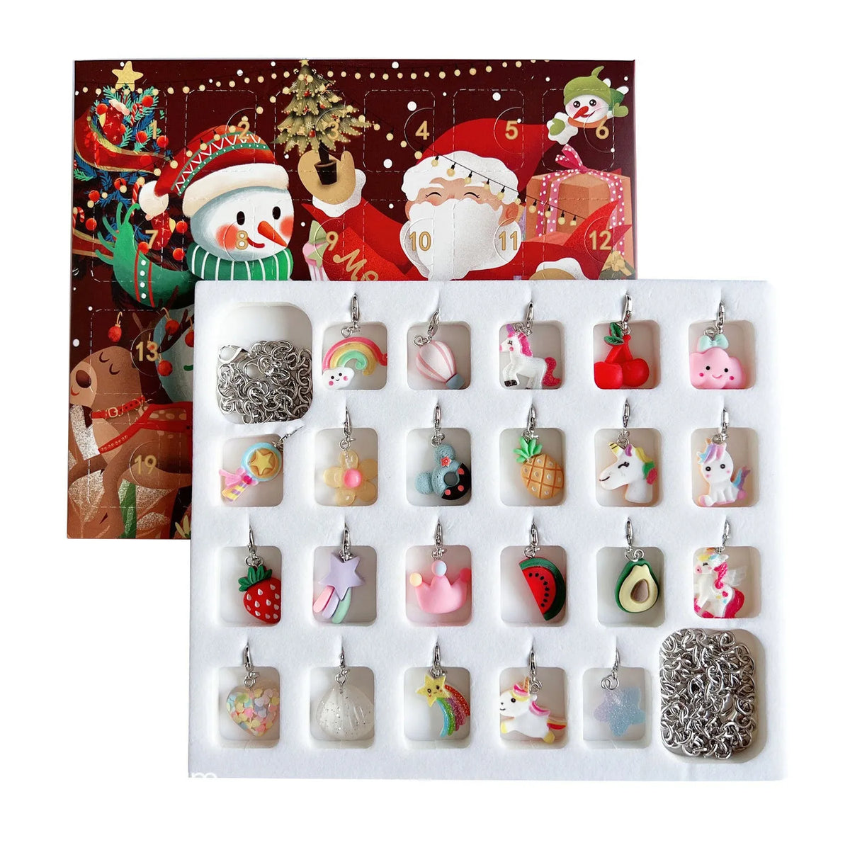 Christmas Style DIY bracelet blind box with electroplated alloy cartoon pendant, unisex jewellery kit