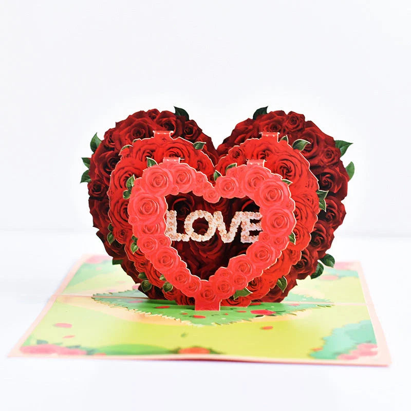 Personalized 3D pop-up greeting cards featuring stunning floral designs and intricate 3D elements