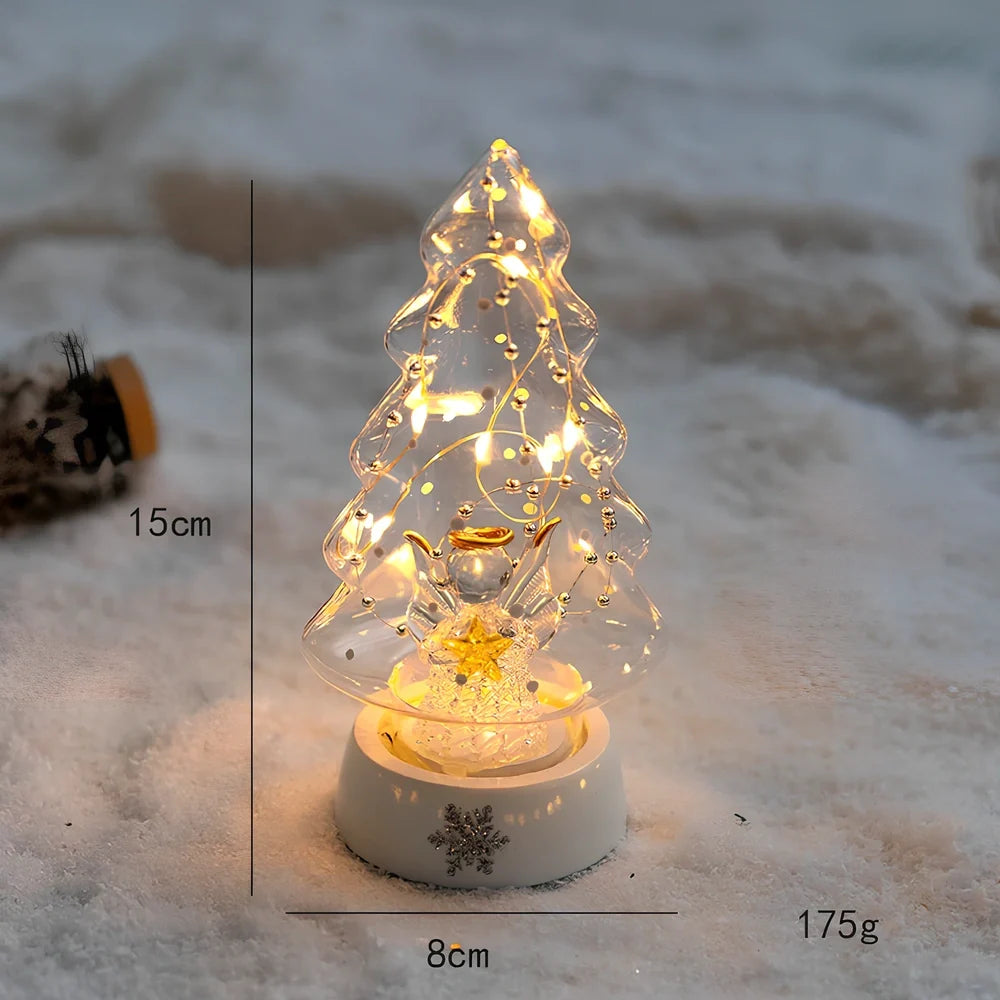 Cloth Christmas decoration models including battery-powered old man and tree for table and window use, 10-20cm height