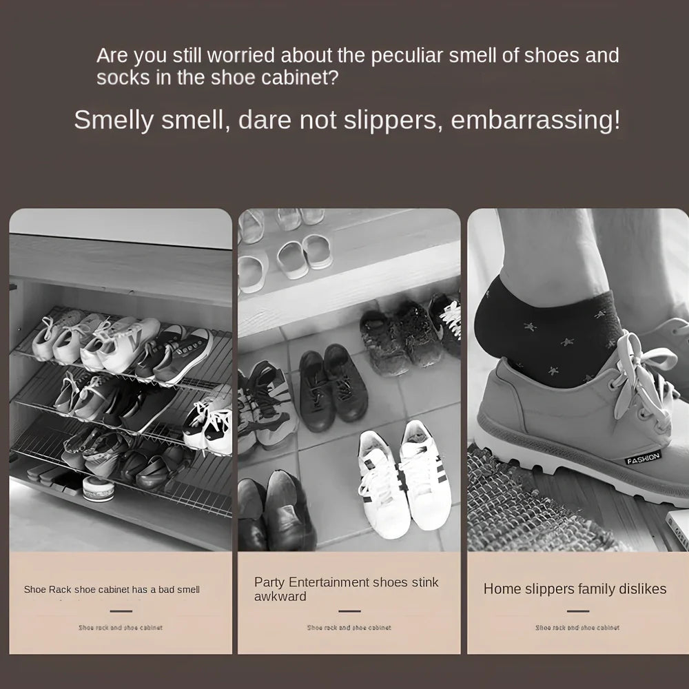 White shoe deodorant balls with green tea scent for 30-day odour elimination in footwear