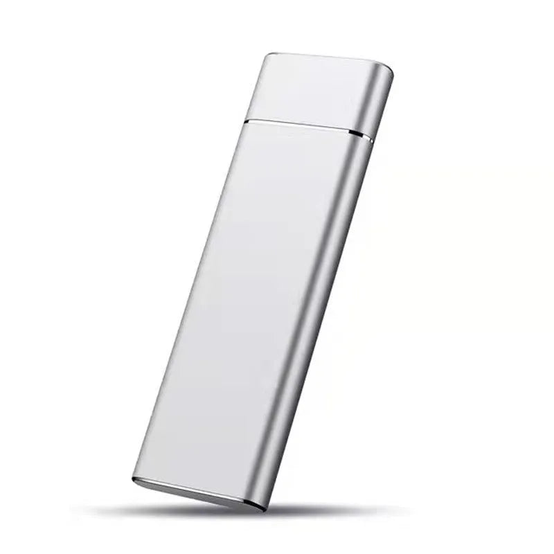 High-speed SSD external mobile hard disk with a metal shell, shown in multiple colour options.