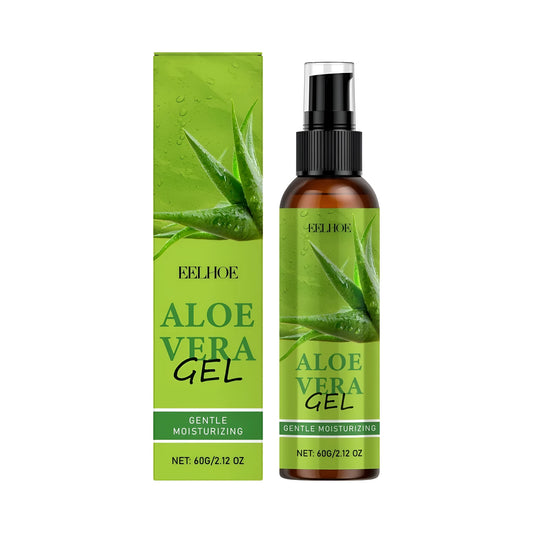 Aloe vera gel tube with 60g size, showing clear gel texture for skincare hydration