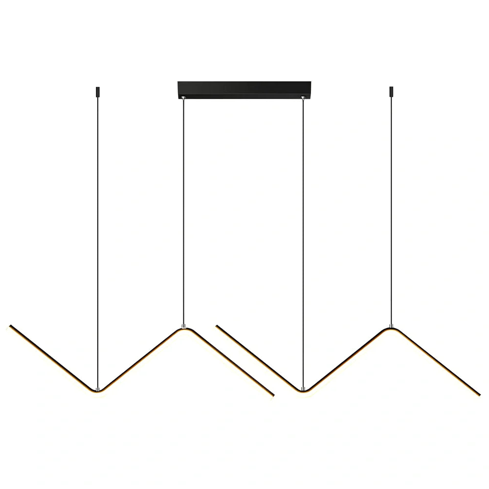 Modern minimalist black LED chandelier 900mm x 1200mm with 1.2m height adjustment and remote dimming