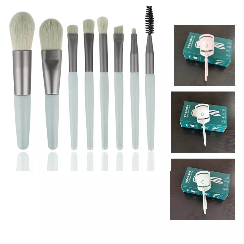 Electric Heating Eyelash Curler in white, pink, and green colors for safe, effective lash curling