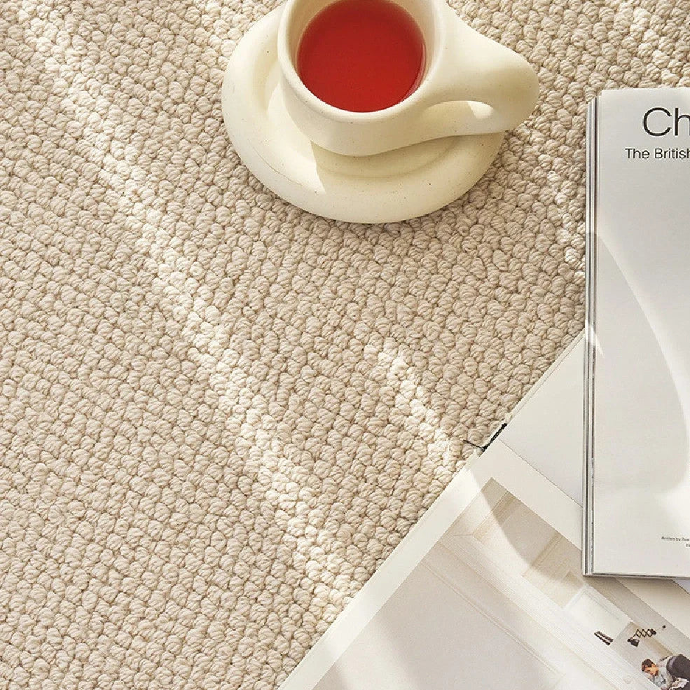 New Zealand wool woven carpet 140x200cm rectangular solid colour machine washable