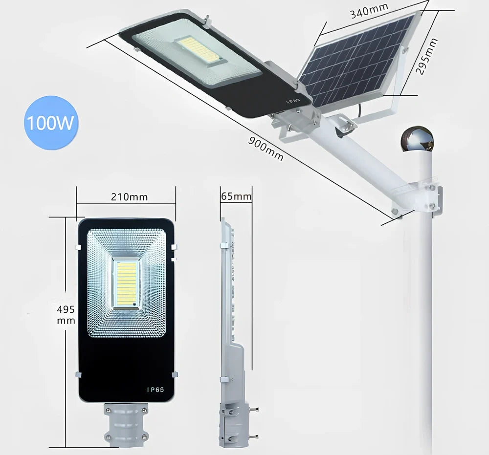 LED solar courtyard street lamp with motion sensor and weatherproof IP65 rating for outdoor illumination