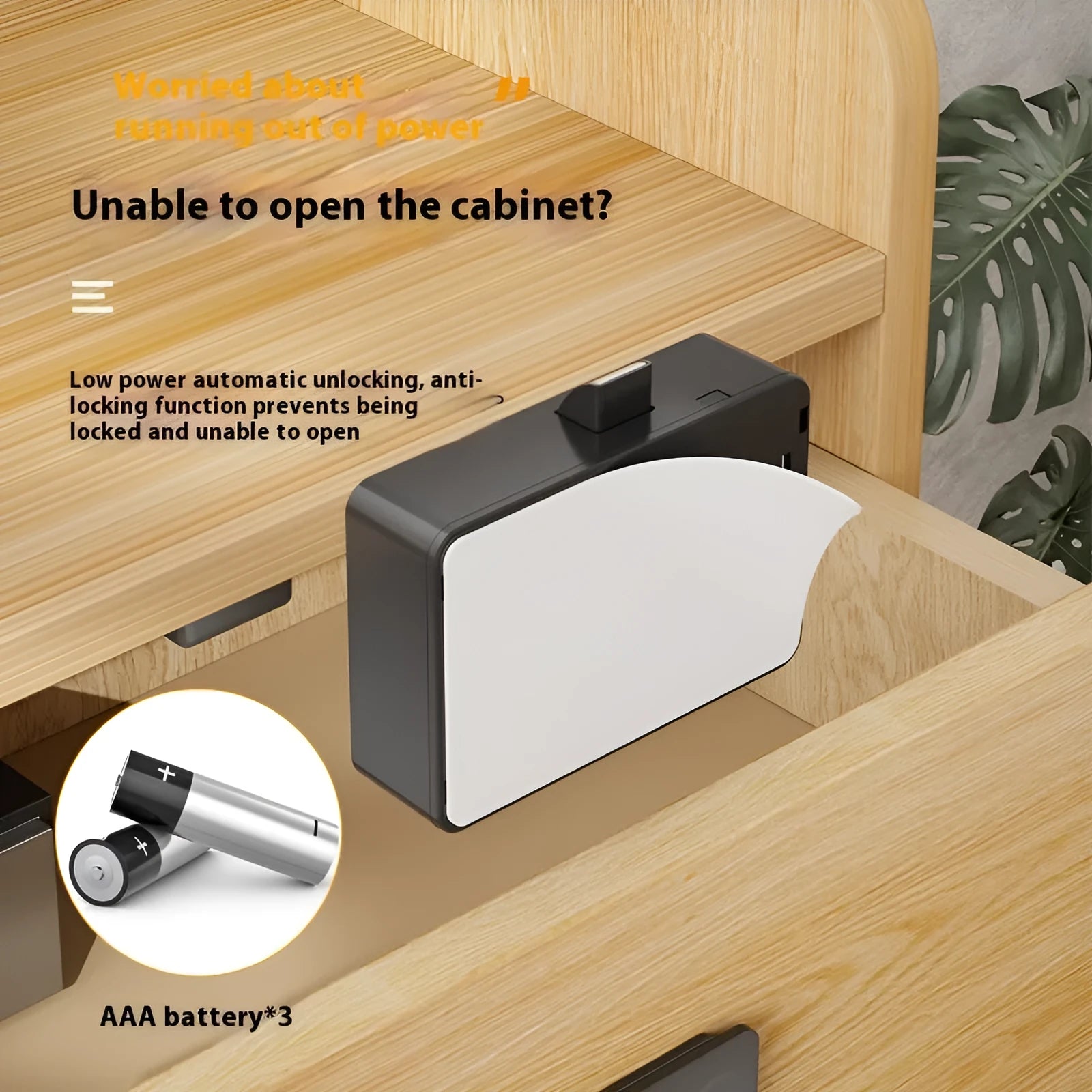 F079 punch free invisible electronic lock with removable card and key for drawers.