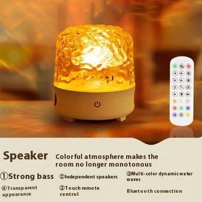 Bedroom projection night light showing water ripple and starry sky effects with remote control