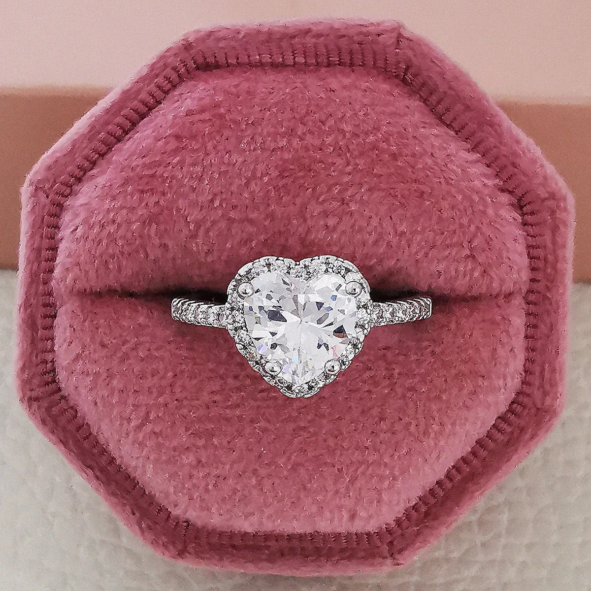 Chic multicolor cubic zirconia wedding rings for women featuring a sleek geometric design and premium copper construction